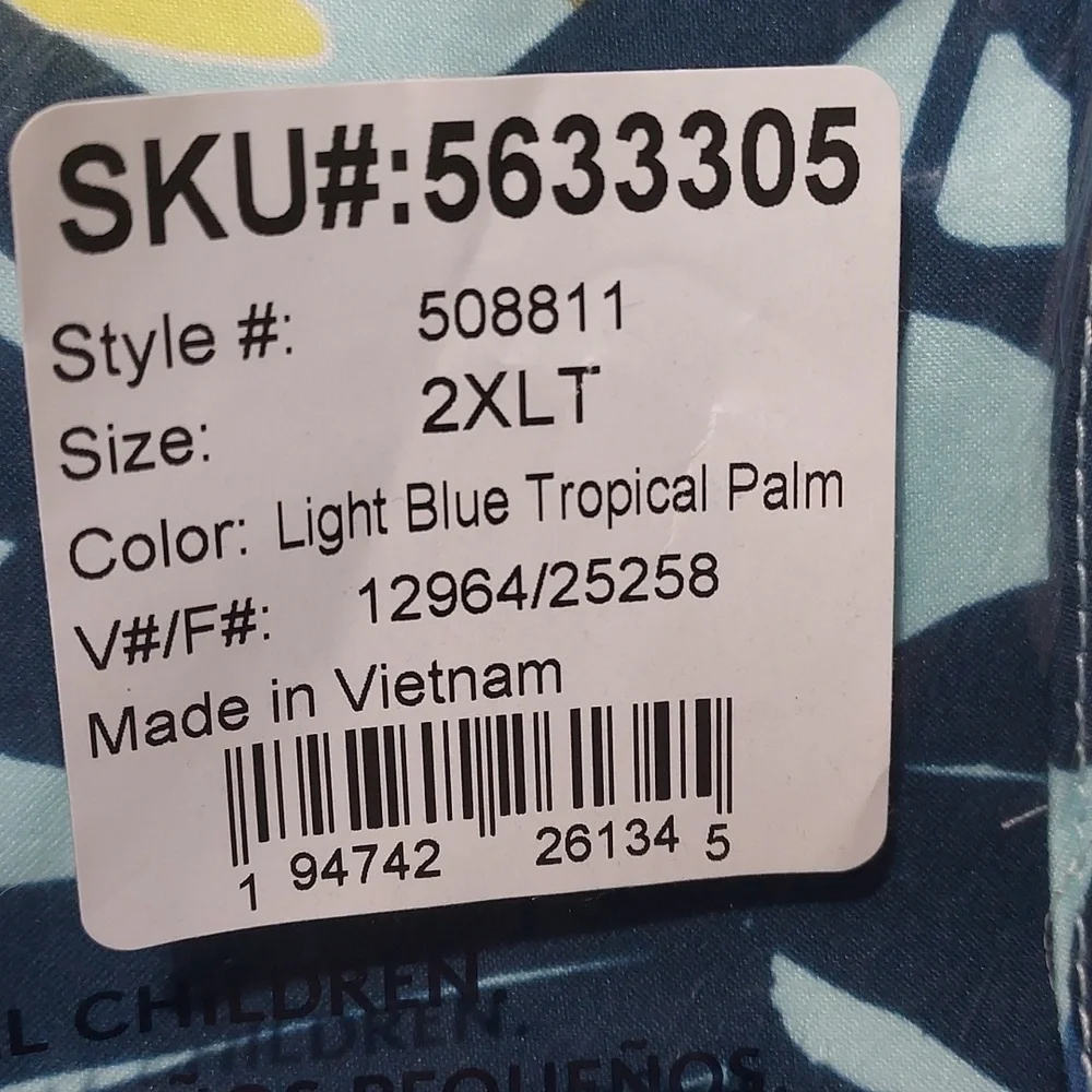 NEW Lands End Tropical Floral Drawstring Lined Mens Swim‎ Trunks Size 2XLT